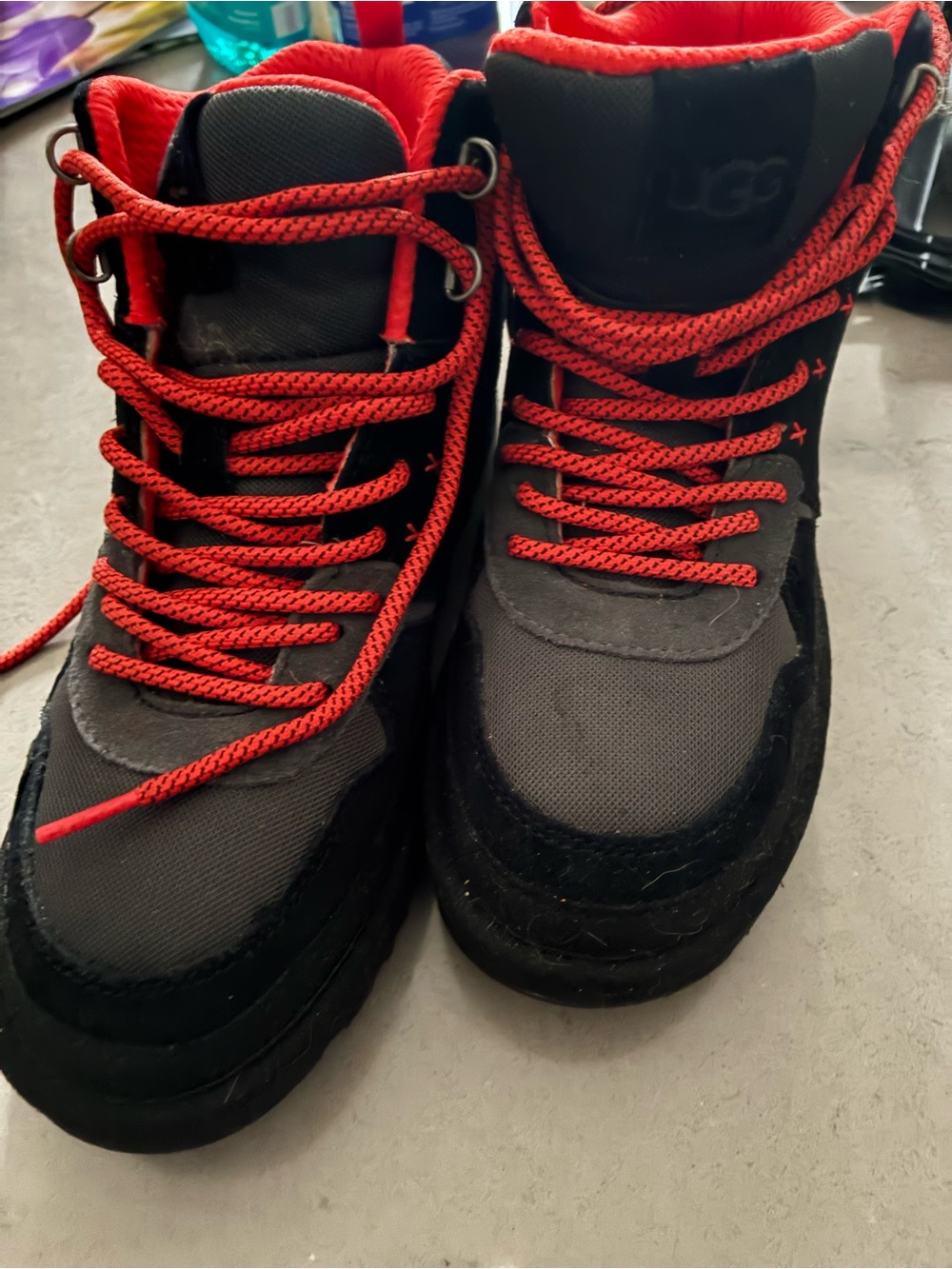 UGG Women’s Black and Red High-Top Sneakers